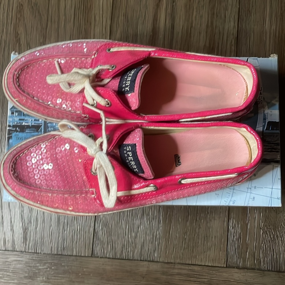 Sperry Top Sider Pink Sequin Size 8.5 Women’s - image 2